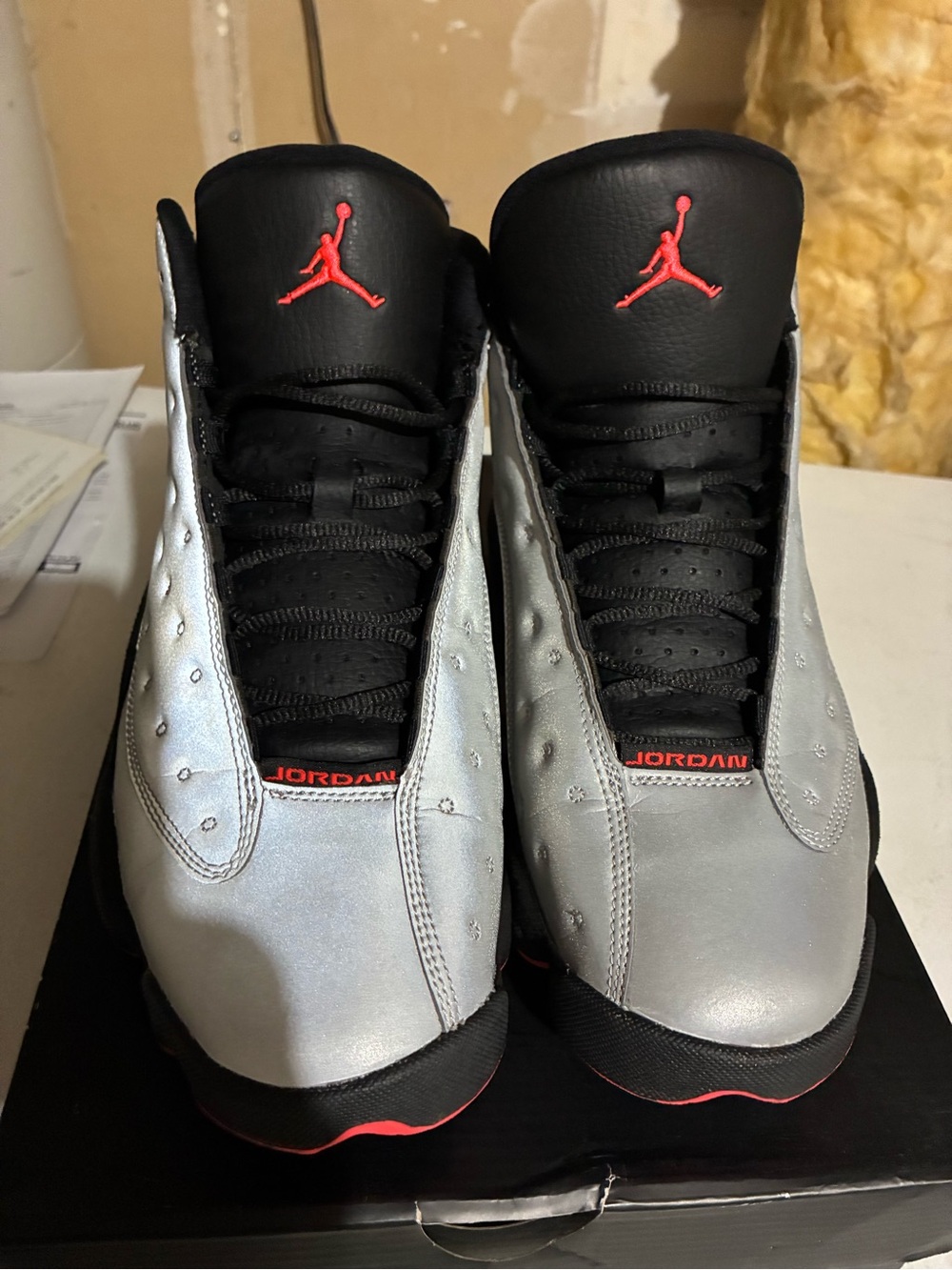 Air Jordan 13 Reflective Silver Size 8.5 Mens 3M Nike Black Infrared 2014